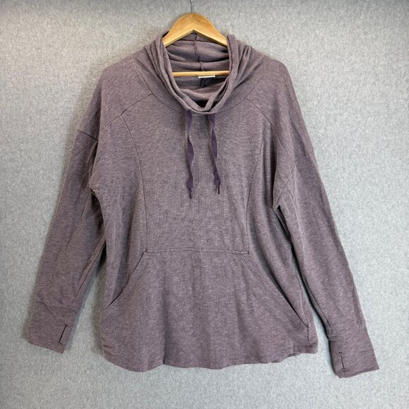 Columbia Womens Size‎ XL Purple Pullover Sweater Cotton Blend Cowl Neck Pocket - Picture 1 of 12